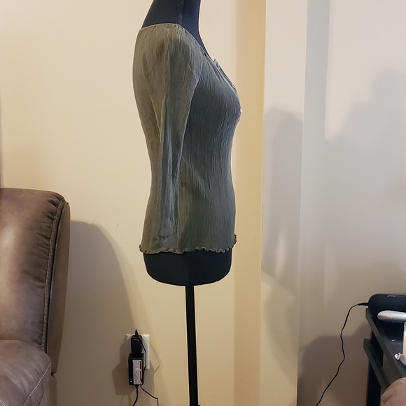 J. Crew 3/4 Sleeve Textuted Blouse - Picture 3 of 7